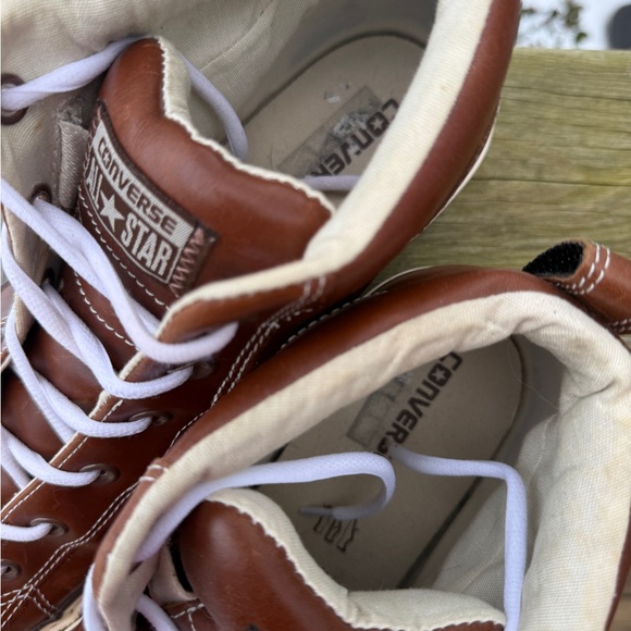 Converse All Star Brown Leather High-Top Sneakers - Picture 6 of 8